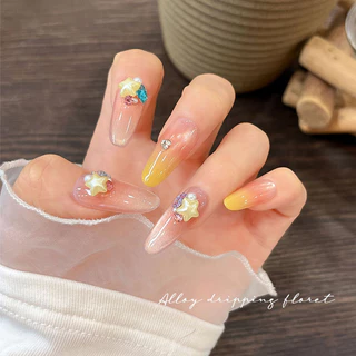 Rou Bao 50 ชิ้นเล็บ Pearl Glow Candy สี Star Heart เรซิ่น Girly เล็บตกแต่งศิลปะ