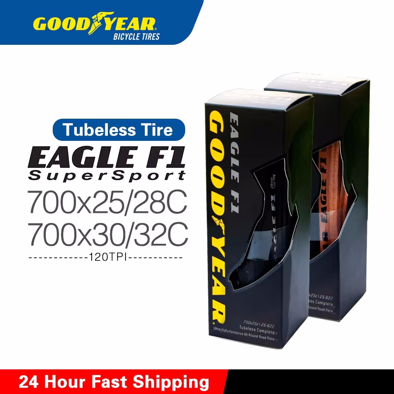 GoodYear Eagle F1 ยางสำเร็จรูป ขนาด 700 x 25 ถึง 32C ไม่มีลายสีดำและสีน้ำตาล ต้านการทะลุ