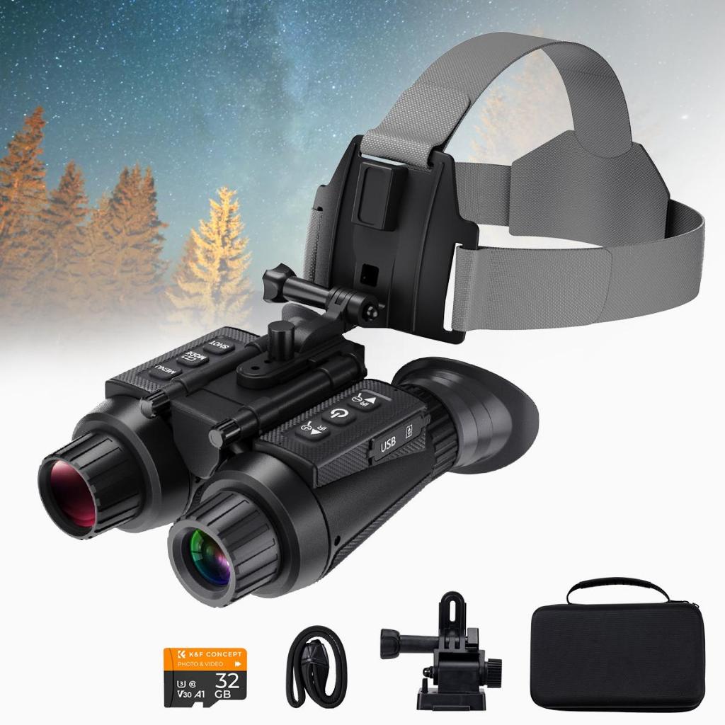 กล้องส่องทางไกล 4K Night Vision ซูม 8X อินฟราเรด 3D และการปรับ Diopter พร้อมการ์ด 32GB