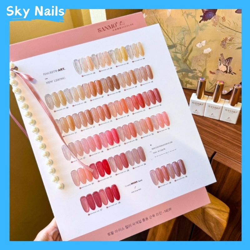 SANMO 30 สี โทนชมพู 30 สี แถม ชาร์ทสี ไซรัปสุขภาพดี แถมชาร์ทอะคริลิคสำเร็จรูป สีเจลไซรัป