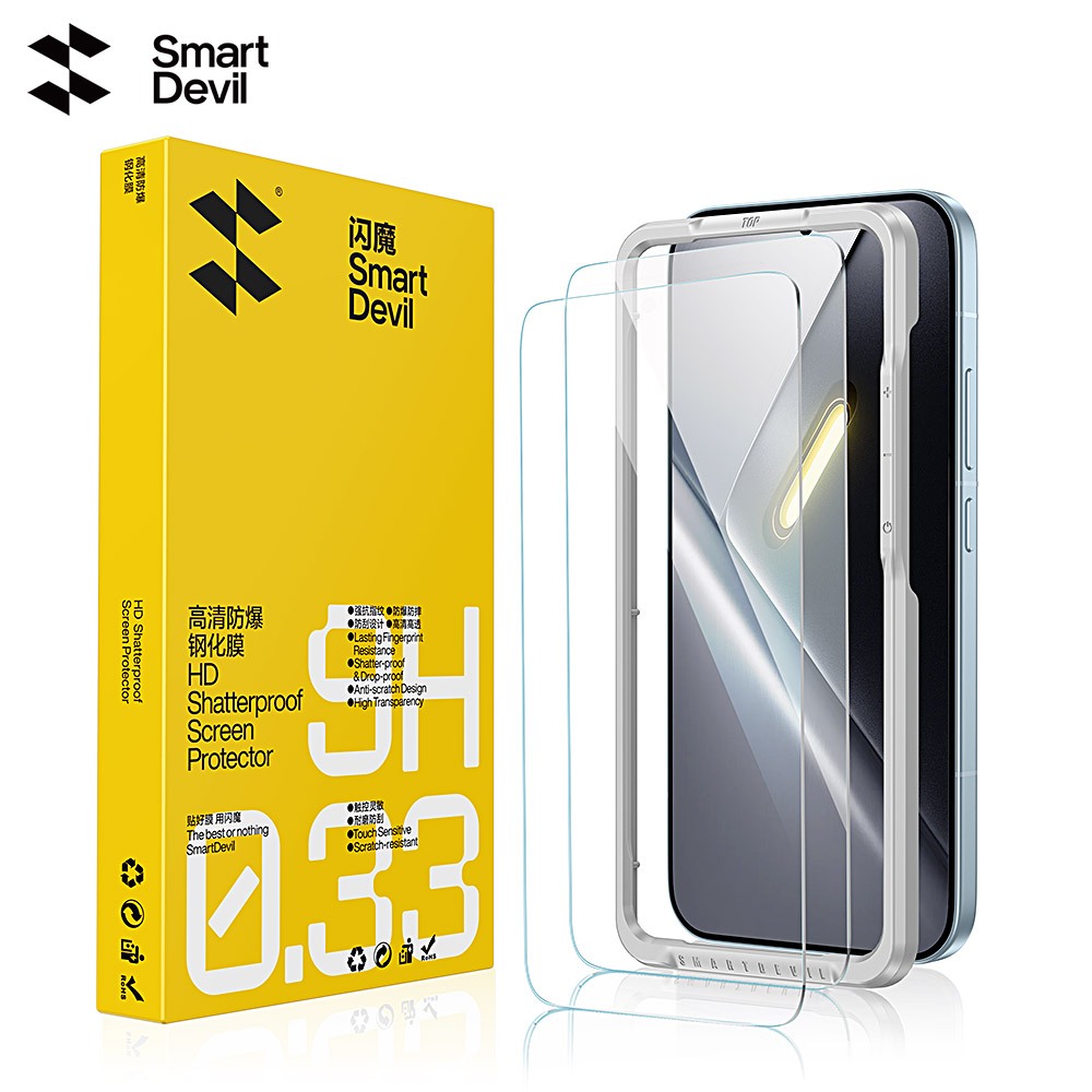 SmartDevil ป้องกันหน้าจอสําหรับ Xiaomi POCO X7 Pro/F8 Ultra/X8 Pro/X6 Pro/X5/F5/Redmi K90 Pro Max/K90/Note 12 Pro/12Turbo/Turbo 4/5 กระจกนิรภัยป้องกันลายนิ้วมือ Anti-Bluelight