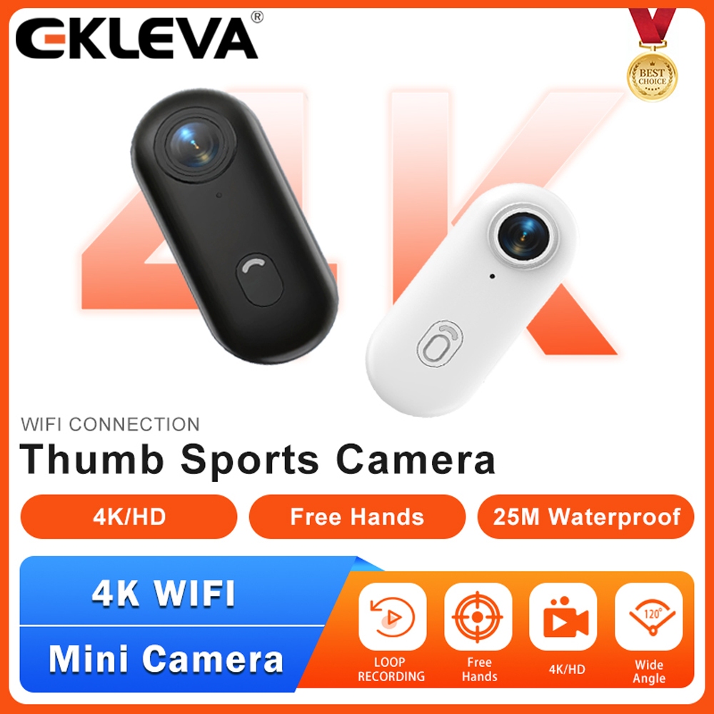 EKLEVA 4K WiFi Action กล้อง HD 1080P Mini Bodycam หมวกกันน็อครถจักรยานยนต์กล้องกีฬา POV Vlog Recorde