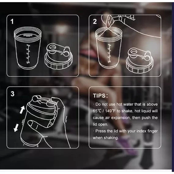 GENFOLL ถ้วย Shaker ผสมเวย์โปรตีน กันรั่วซึม ปลอดสาร BPA thumbnail 10