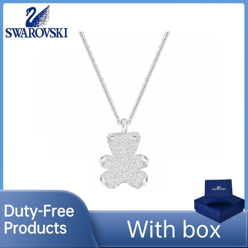 Swan Teddy Bear Crystal Pendant Necklace from Swarovski เหมาะสมในทุกโอกาส