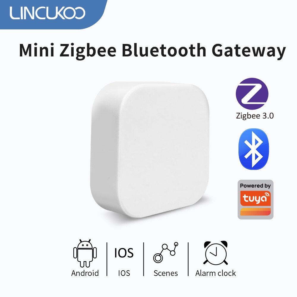LINCUKOO Tuya Zigbee/บลูทูธเกตเวย์สมาร์ทไร้สาย Hub Gateway เชื่อมต่อ 128 (max) อุปกรณ์ซิกบีสําหรับ Smart Life APP Alexa Home SmartLife