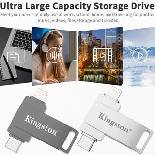 Kingston drive falsh แฟลชไดรฟ์ Type-C 2-in-1 OTG USB 3.2 ความเร็วสูง 256GB/512GB/1TB/2TB ทนน้ำ โลหะ เมมแบบไดรฟ์คู่ ใช้งานได้ทุกอุปกรณ์ แฟลชไดรฟ์ แฟลชไดรฟ์โลหะ