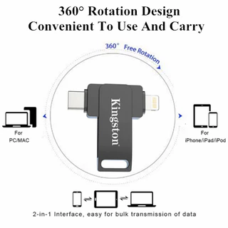 Kingston drive falsh แฟลชไดรฟ์ Type-C 2-in-1 OTG USB 3.2 ความเร็วสูง 256GB/512GB/1TB/2TB ทนน้ำ โลหะ เมมแบบไดรฟ์คู่ ใช้งานได้ทุกอุปกรณ์ แฟลชไดรฟ์ แฟลชไดรฟ์โลหะ