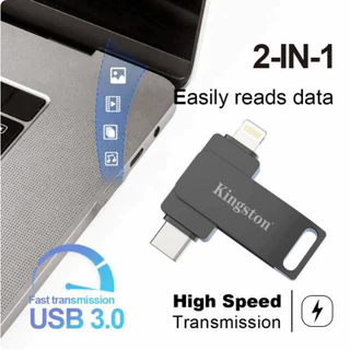 Kingston drive falsh แฟลชไดรฟ์ Type-C 2-in-1 OTG USB 3.2 ความเร็วสูง 256GB/512GB/1TB/2TB ทนน้ำ โลหะ เมมแบบไดรฟ์คู่ ใช้งานได้ทุกอุปกรณ์ แฟลชไดรฟ์ แฟลชไดรฟ์โลหะ