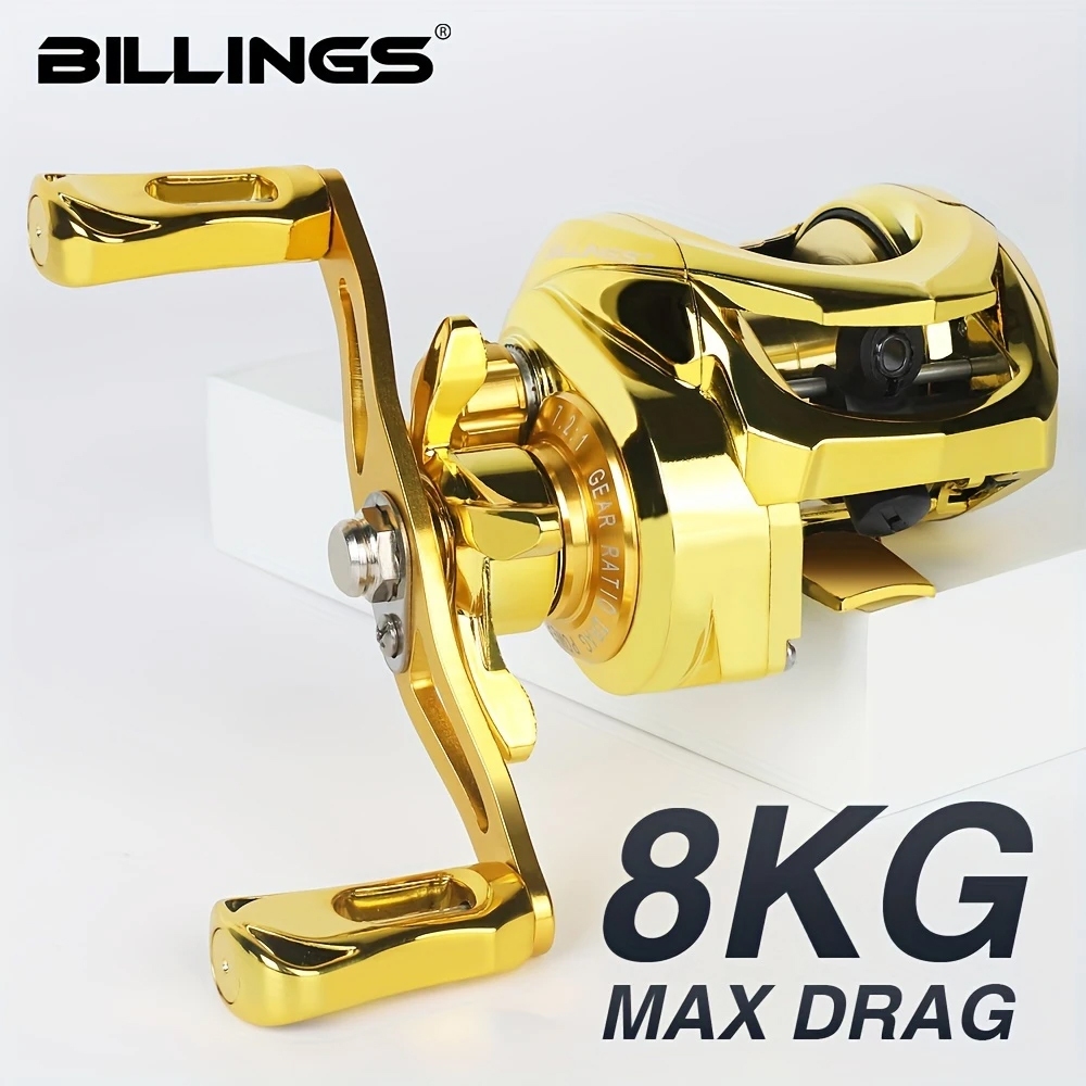 BILLINGS GD200 Baitcasting Reel – อัตราส่วนเกียร์ความเร็วสูง 7.2:1, ลากสูงสุด 17.64LB, ระบบเบรกแม่เห