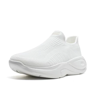 XTEP ComfGo | Slip-on รองเท้าเดินออกกำลังกายลำลองสำหรับผู้หญิงในฤดูร้อน ทำจากผ้าตาข่าย น้ำหนักเบา ช่วยเพิ่มความสูง