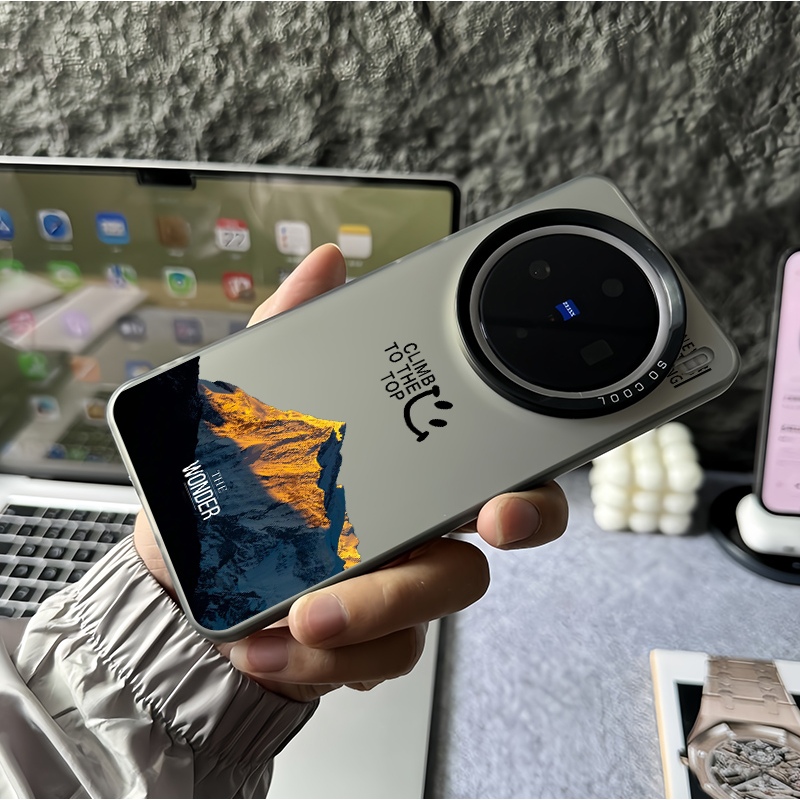 แฟชั่น Snow Mountain Micro Matte เคสโทรศัพท์สําหรับ Vivo X300 Pro X300 Ultra X200 Ultra X200 Pro X100S Pro X200S X100s X100 Pro X90 X80 X70 กันกระแทก Vivo Cover