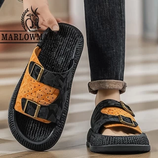 รองเท้าแตะผู้ชาย Marlowmatt | กันลื่น กันน้ํา| แฟชั่นจับคู่สีคู่สไตล์ใหม่ | รองเท้าแตะกลางแจ้ง