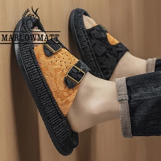 รองเท้าแตะผู้ชาย Marlowmatt | กันลื่น กันน้ํา| แฟชั่นจับคู่สีคู่สไตล์ใหม่ | รองเท้าแตะกลางแจ้ง