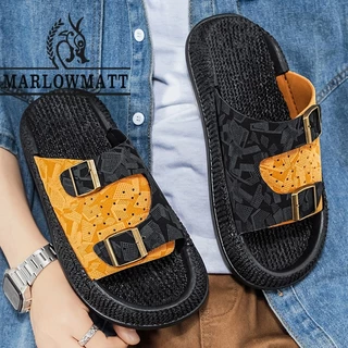 รองเท้าแตะผู้ชาย Marlowmatt | กันลื่น กันน้ํา| แฟชั่นจับคู่สีคู่สไตล์ใหม่ | รองเท้าแตะกลางแจ้ง