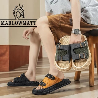 รองเท้าแตะผู้ชาย Marlowmatt | กันลื่น กันน้ํา| แฟชั่นจับคู่สีคู่สไตล์ใหม่ | รองเท้าแตะกลางแจ้ง