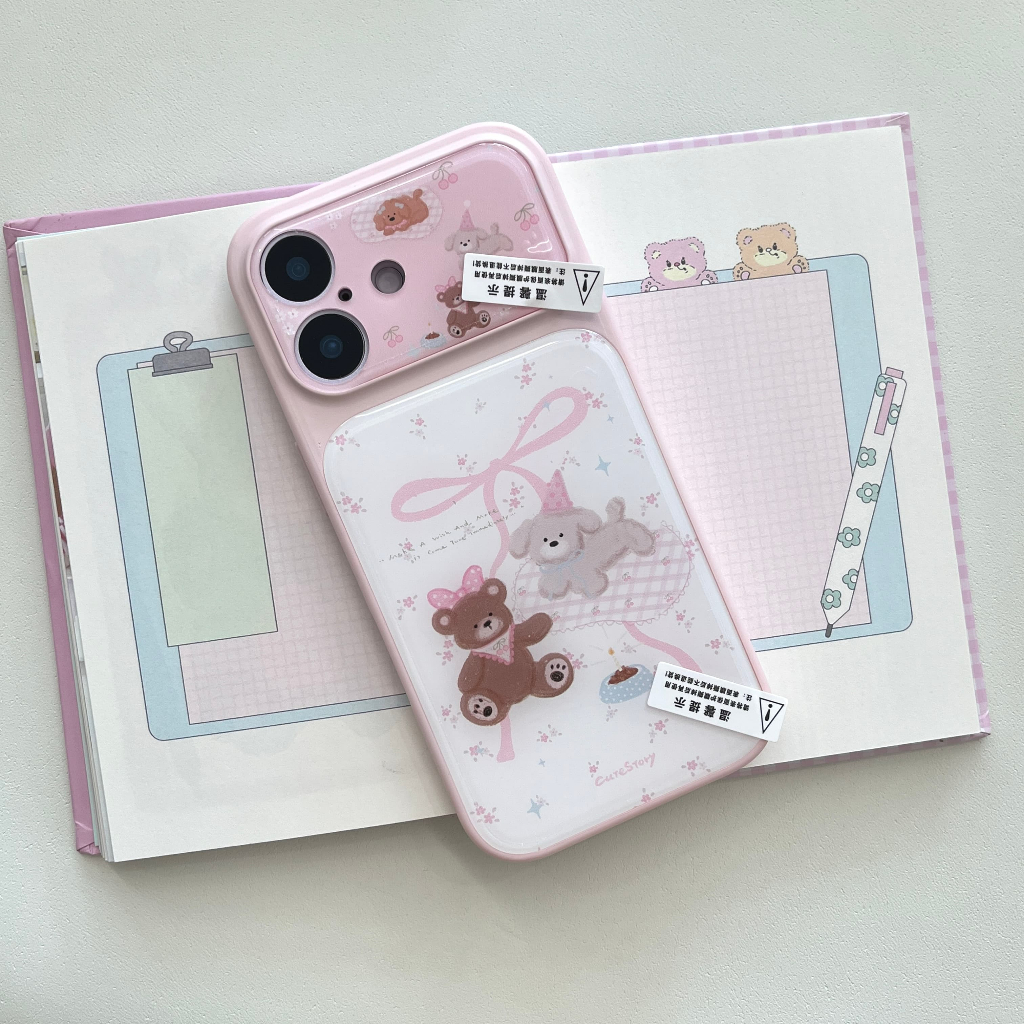 การ์ตูนน่ารักดอกไม้โบว์พรมหมีกับสร้อยข้อมือเคสโทรศัพท์สําห รูปที่ 7