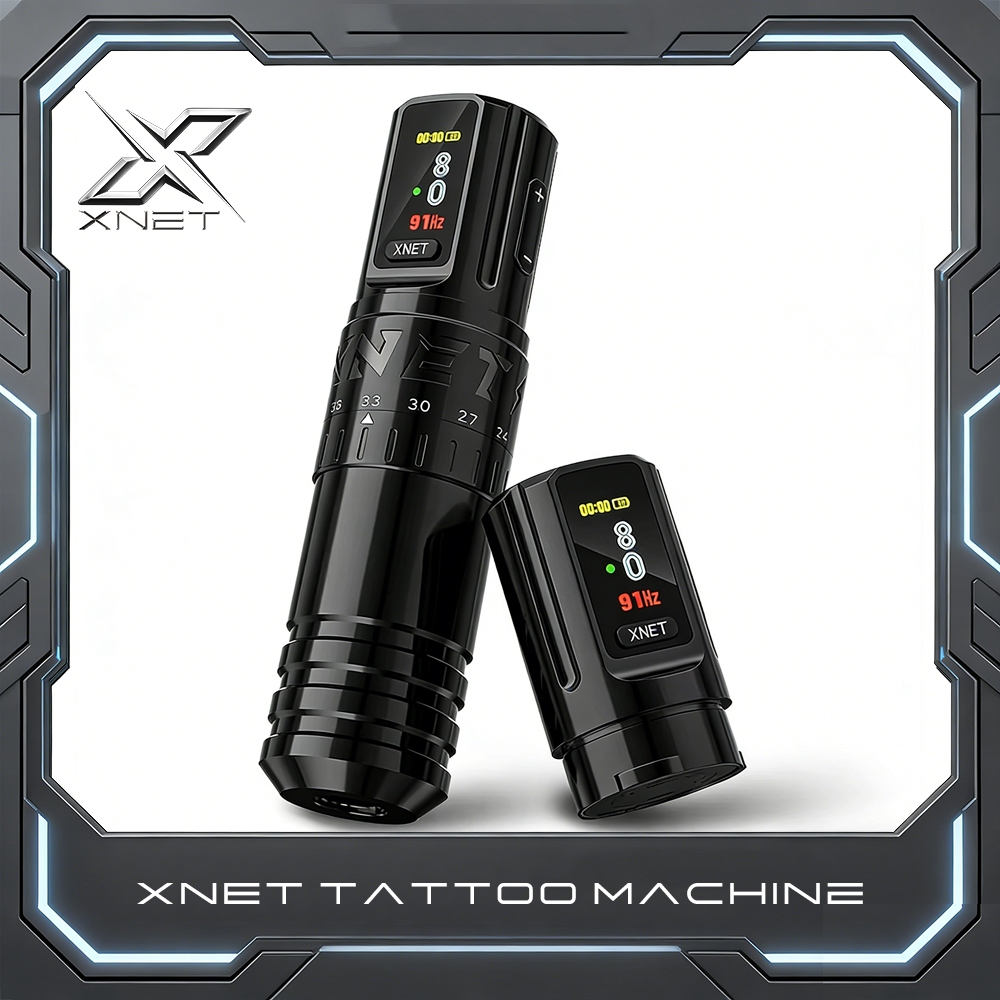 XNET Vipera เครื่องสักไร้สาย ปากกาสัก ปากกาโรตารี ปรับจังหวะ 2.4-4.2 มม. จอ OLED แบตเตอรี่ 2400mAh สำหรับช่างสัก