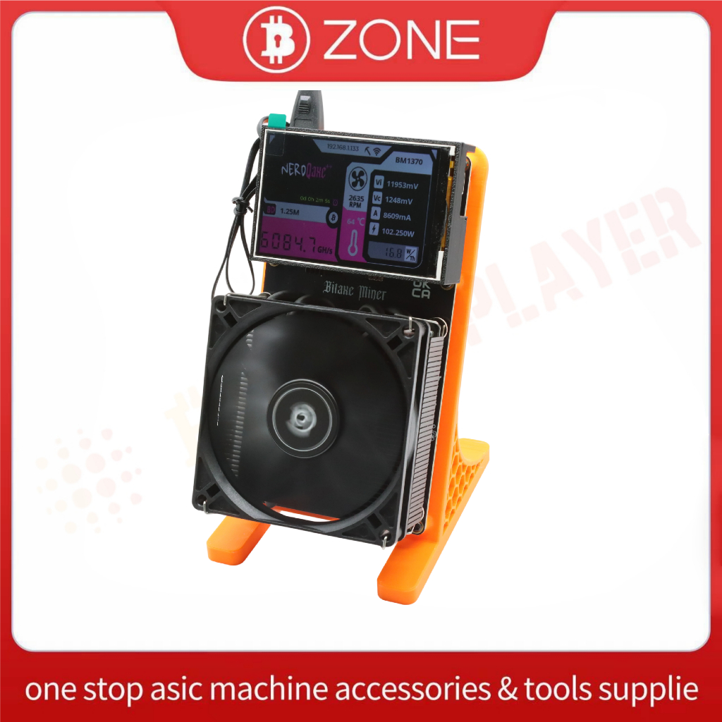 Bitcion miner NerdQaxe++ Rev 6.1 6TH/s 120W 3.5 นิ้ว BTC Solo Lottery เครื่องขุด BM1370 ชิป Sha-256 