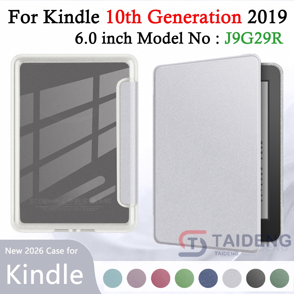สําหรับ Kindle 10th generation 6 J9G29R 2019 E-Reader อะคริลิค Glitter Finish แฟชั่น Sleep Wake