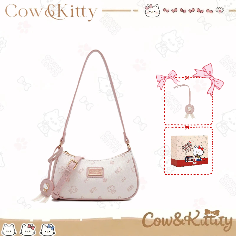 กระเป๋าสะพายข้างสำหรับผู้หญิงแฟชั่น Cow&Kitty ขนาดเล็ก สีชมพูน่ารัก