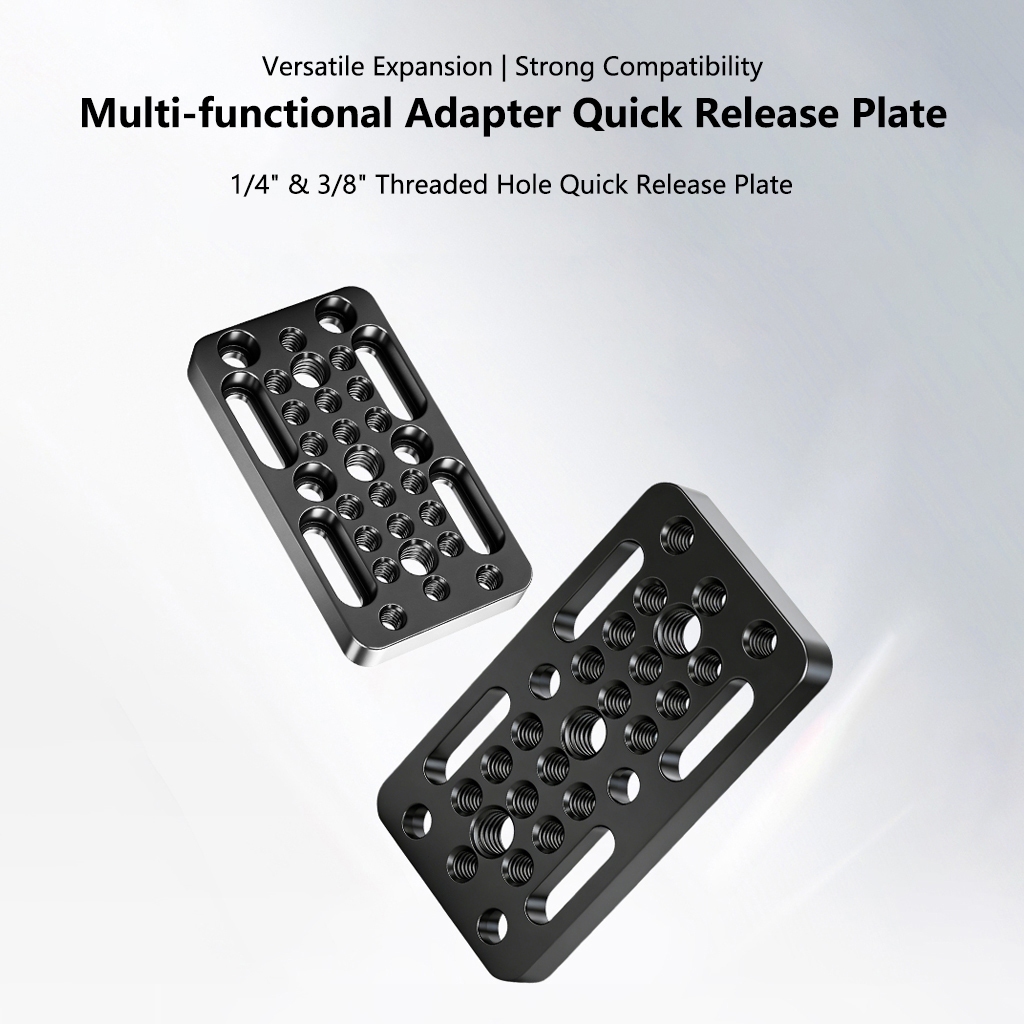 FEICHAO อลูมิเนียมขาตั้งกล้อง Universal Quick Release แผ่น 1/4 3/8 รูเกลียวสําหรับ Stabilizers ไมโครโฟน