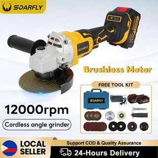 SOARFLY Cordless Angle Grinder Wireless Cutting Machine Portable Angle Grinder Heavy-Duty Wireless Cutting Machine