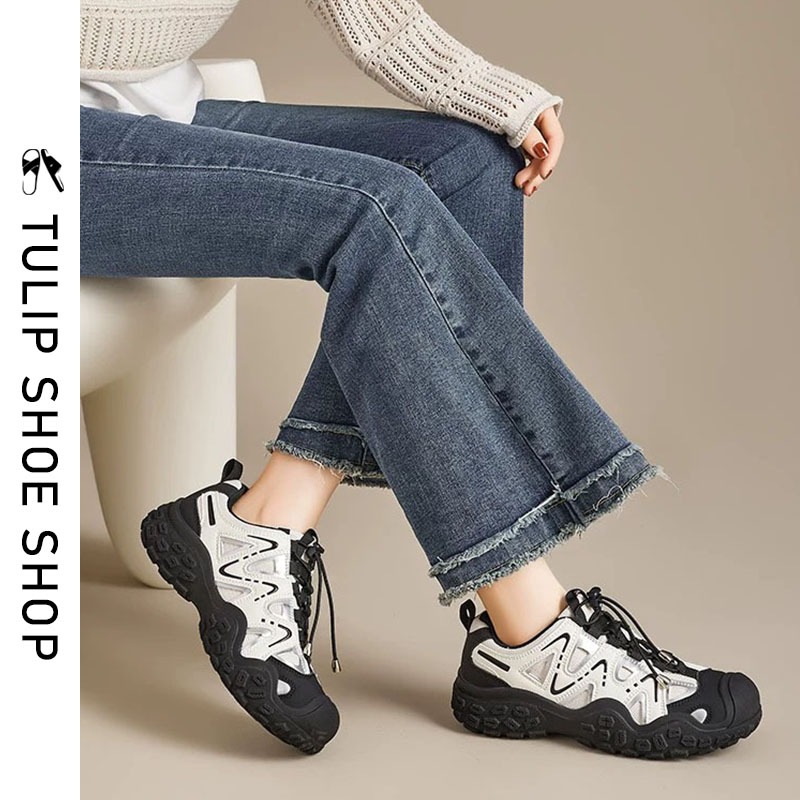 TULIP SHOE รองเท้าผ้าใบ รองเท้าผ้าใบทรงสปอร์ต รองเท้าสปอร์ตแฟชั่น รองเท้าเดินป่า นุ่ม กันลื่น รองเท้าเกาหลี สวมใส่สบาย