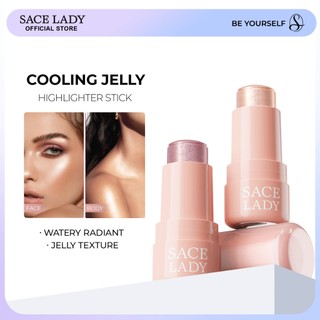 SACE LADY Highlight Lasting Glowing Watery Radiant Unique Jelly Texture Cooling Jelly Highlighter Stick Face Makeup