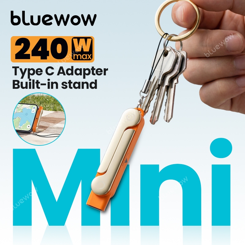 BlueWow 2-in-1 Phone Holder Adapter 240W Type-C Fast Charging และ Data Transfer พร้อมที่วางแบบพับได้