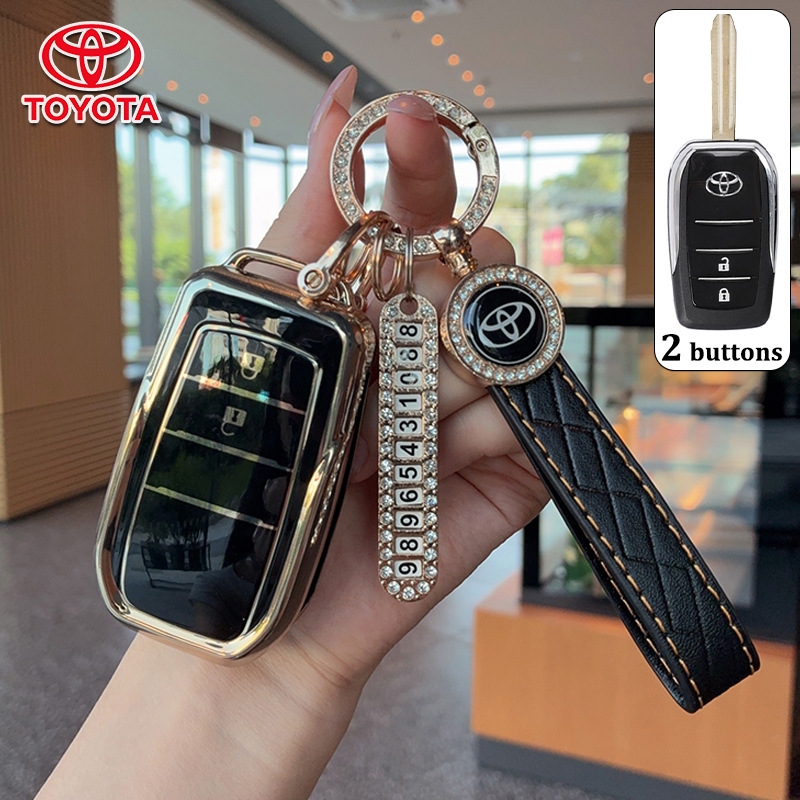 เคสกุญแจแบบพลิกดัดแปลง Toyota Yaris Sport/Commuter/Vios พร้อมพวงกุญแจรีโมท