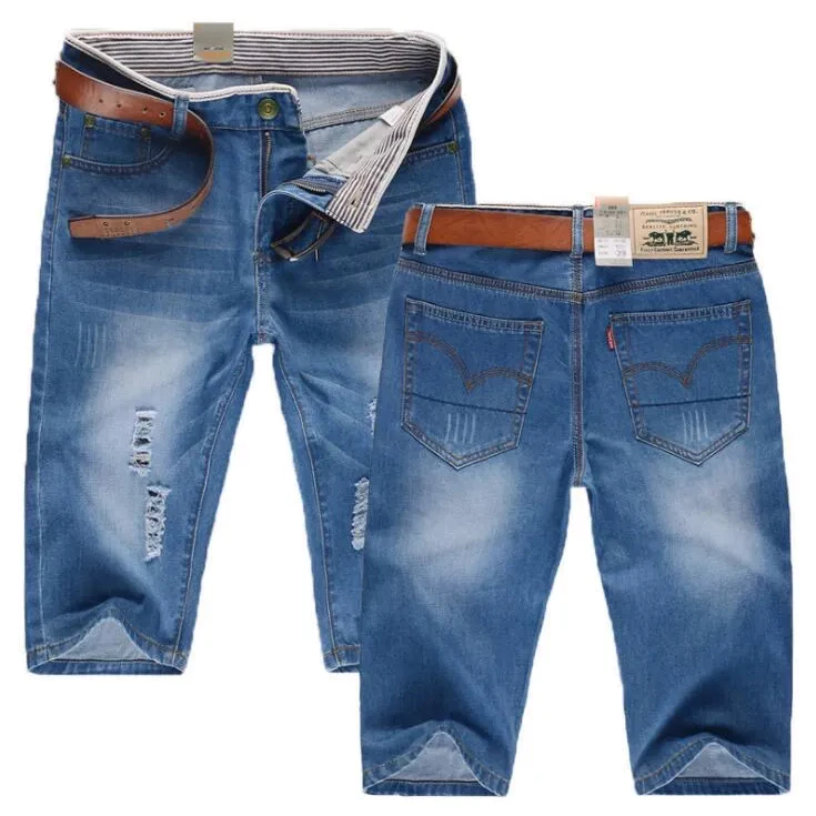 New shorts Jeans ยีนส์ขาสั้น ผ้ายืดฟอกนิ่ม สีมิดไนด์-สนิมน้ำตาล มีริม ไซส์28-40