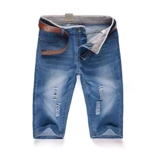 New shorts Jeans ยีนส์ขาสั้น ผ้ายืดฟอกนิ่ม สีมิดไนด์-สนิมน้ำตาล มีริม ไซส์28-40