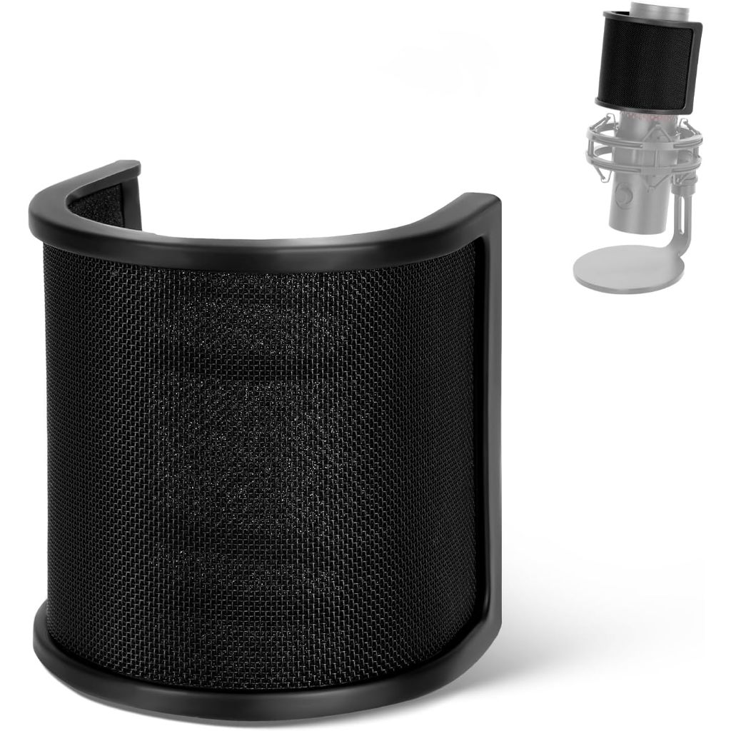 QuadCast 2 Mic Pop Filter สําหรับไมโครโฟนหน้ากากกระจกหน้ารถ Shield ใช้งานร่วมกับ HyperX QuadCast 2