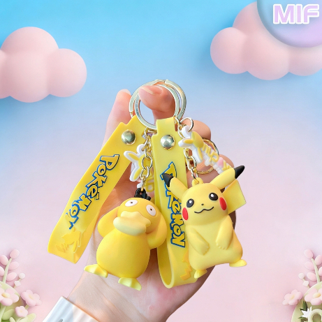 Pokémon Pikachu Psyduck จี้เครื่องประดับพวงกุญแจของขวัญ