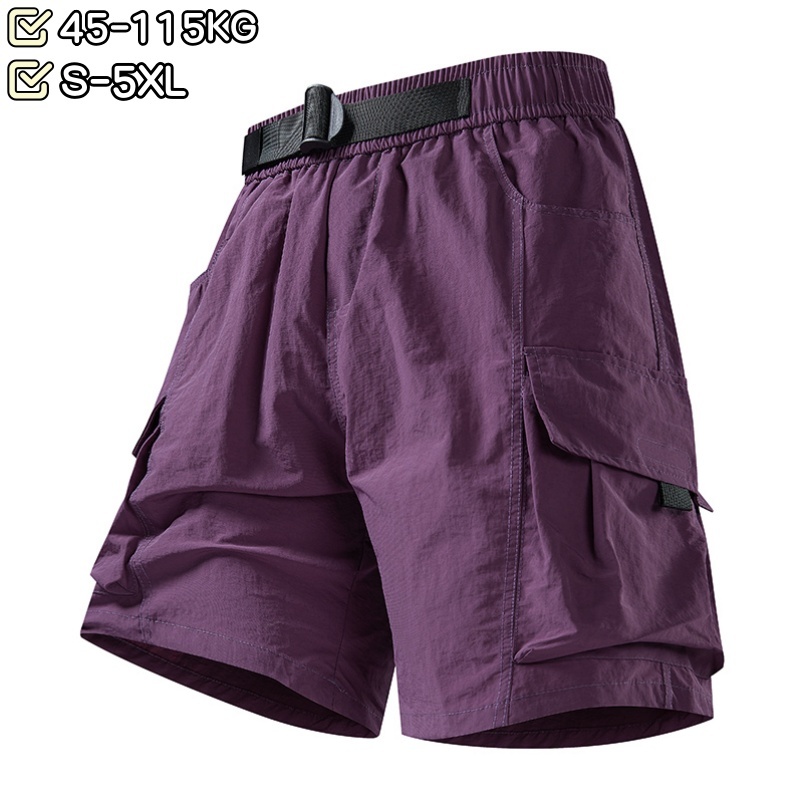 กางเกงขาสั้นผู้ชาย ผ้าคุณภาพสูง สไตล์สมาร์ท ไซส์ S-5XL เหมาะสำหรับการเล่นกีฬาในหน้าร้อน ออกแบบมาให้สวมใส่ง่าย มีหลายกระเป๋า และระบายอากาศได้ดี