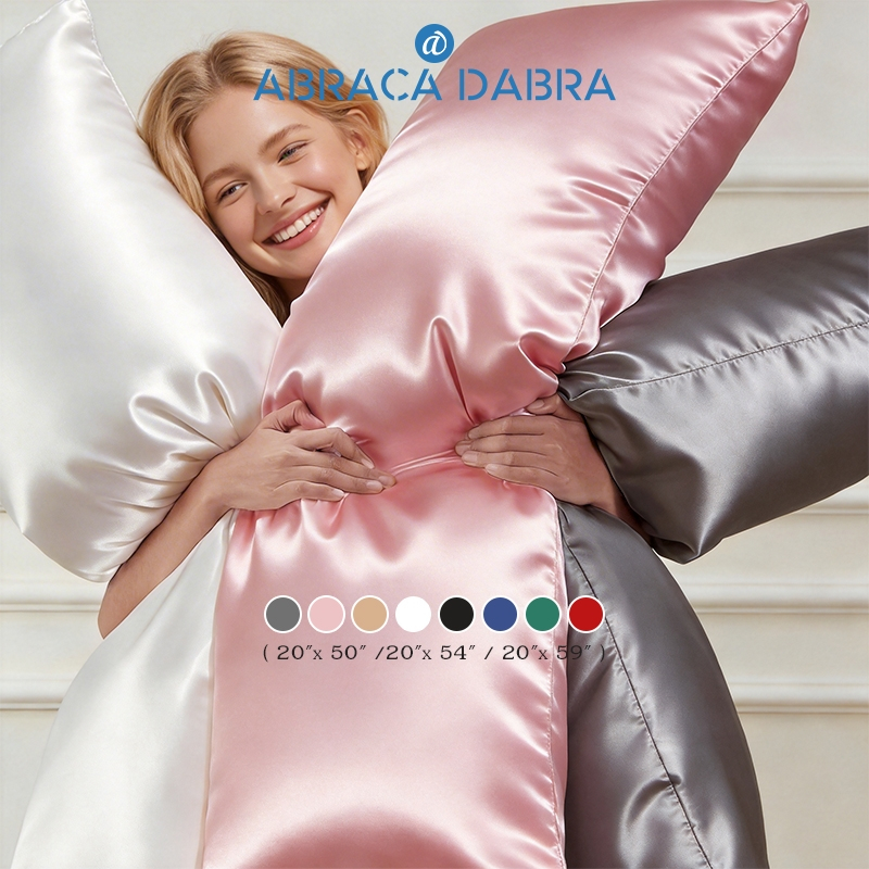 ปลอกหมอนบอดี้ ปลอกหมอน ผ้าซาติน ผ้าไหม 9 สี ขนาด 20 x 54 นิ้ว เนียนนุ่ม สีพื้น