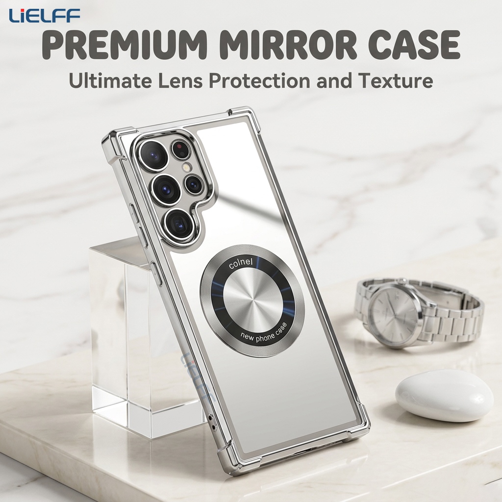 LiELFF เคสโทรศัพท์แม่เหล็กกันกระแทกสําหรับ Samsung Galaxy S26 25 S24 S23 S22 ultra 5g ปลอกชุบป้องกันกล้องปกอ่อน