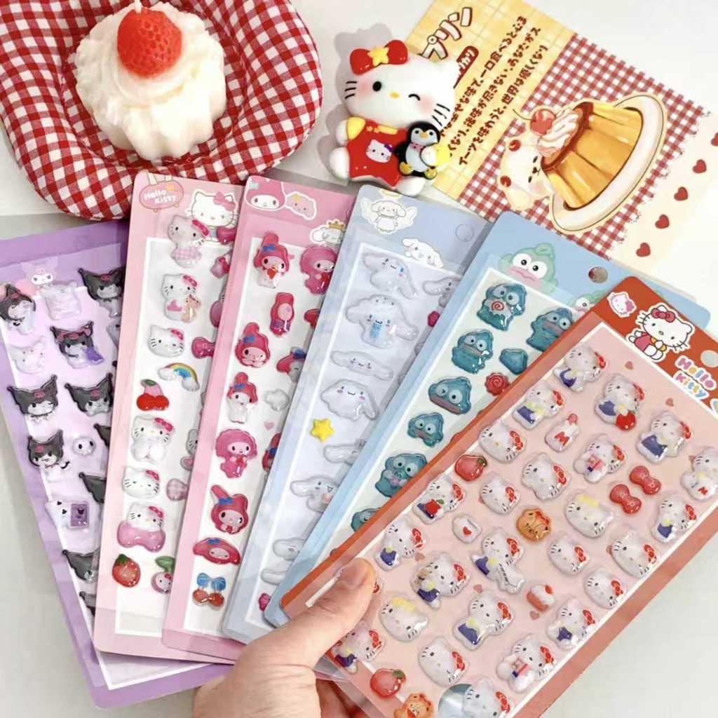 น่ารัก 3D สติกเกอร์บรรเทาการ์ตูน Kuromi Melody Kitty Clownfish โทรศัพท์มือถือและ IPad สติกเกอร์ตกแต่งของขวัญเพื่อน