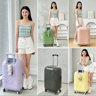 [พร้อมส่งในไทย] กระเป๋าเดินทาง 20/24นิ้ว วัสดุ PC กระเป๋าล้อลาก สีมันวาว ด้วยอินเทอร์เฟซ USB luggage