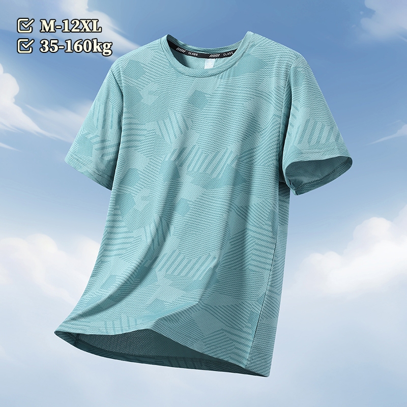 [M-12XL] เสื้อยืดแขนสั้นผู้ชาย ไซส์XL น้ำหนักเบา ระบายอากาศได้ดี เหมาะสำหรับสวมใส่ในฤดูร้อนและออกกำลังกาย