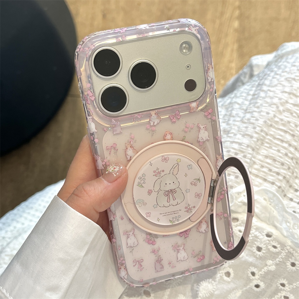 สําหรับIphone Case 17 Pro Max 16 Pro Max 15 Pro Max 360 เคสโทรศัพท์กระต่ายน้อย
