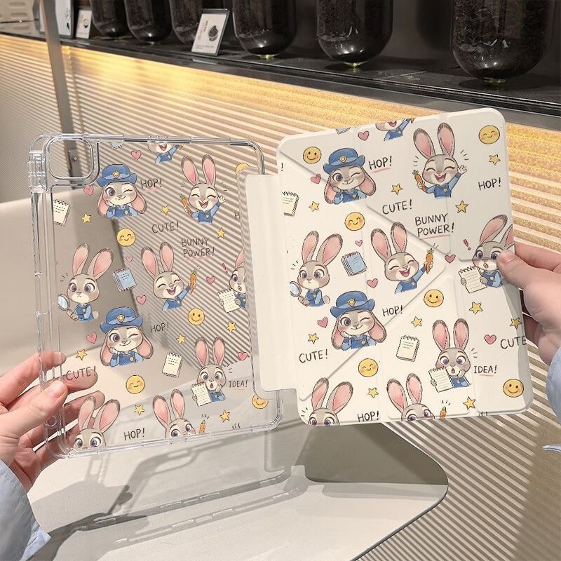 Zootopia อะคริลิค iPad10th 11th A16 2025 Air8 2026 Air7/6 11in Gen ฝาครอบป้องกัน Y+3 พับขาตั้งพร้อมท