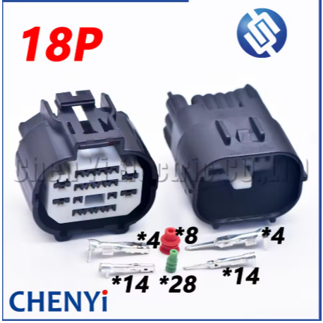 18 Pin Auto กันน้ํา connector ด้านหน้าและด้านหลังกันชนเรดาร์ปลั๊กไฟหน้าซ็อกเก็ต 6188-5910 6188-5911 