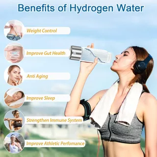 ขวดน้ําไฮโดรเจน 3Min Quick Electrolysis Hydrogen Water Machine