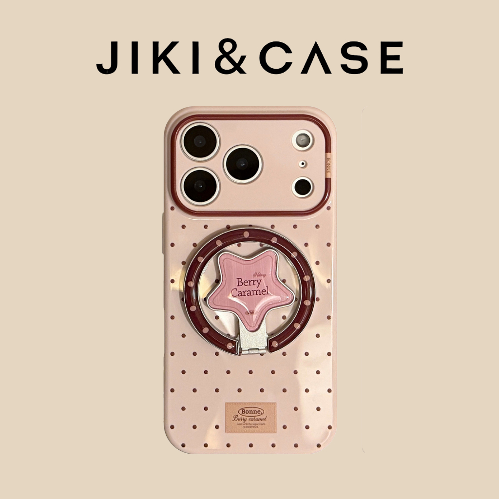 JIKI เคสโทรศัพท์ iphone Retro Star 17pm วงเล็บแม่เหล็ก 16 เหมาะสําหรับ 15pro กันกระแทก 14 สไตล์เกาหลี 13