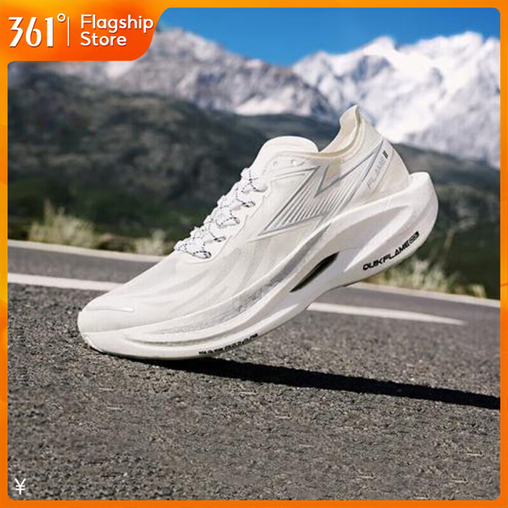 【361 Degrees】Flame 2.0 รองเท้าวิ่ง สำหรับผู้ชาย เทคโนโลยีคาร์บอน เพื่อการวิ่งมาราธอน 672312214
