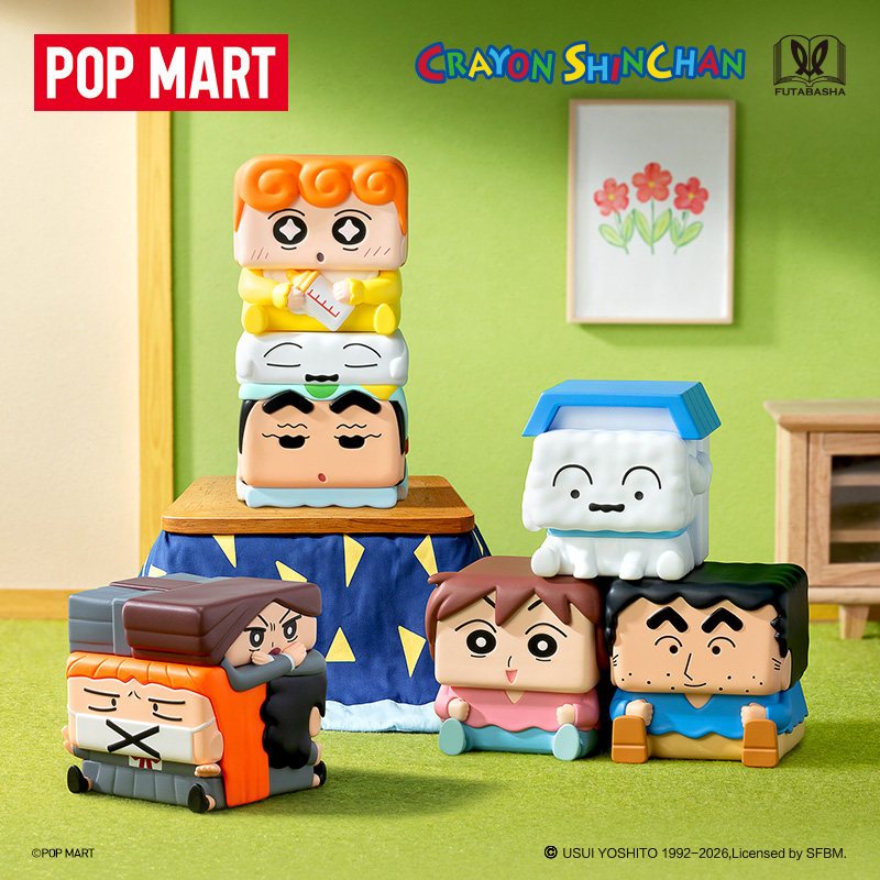 POPMART Crayon Shinchan POP CUBE1 CUBE2 CUBE3 กล่องตาบอด