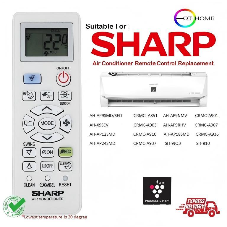 Sharp air cond รีโมทคอนโทรล jet ion เปลี่ยน AH-AP9NMV / AH-X9SEV / AH-AP9RHV/CRMC-a851/a903/A907/A91