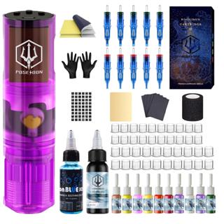 Poseidon Tattoo Pen Kit- เครื่องสักไร้สายพร้อมแหล่งจ่ายไฟควา…