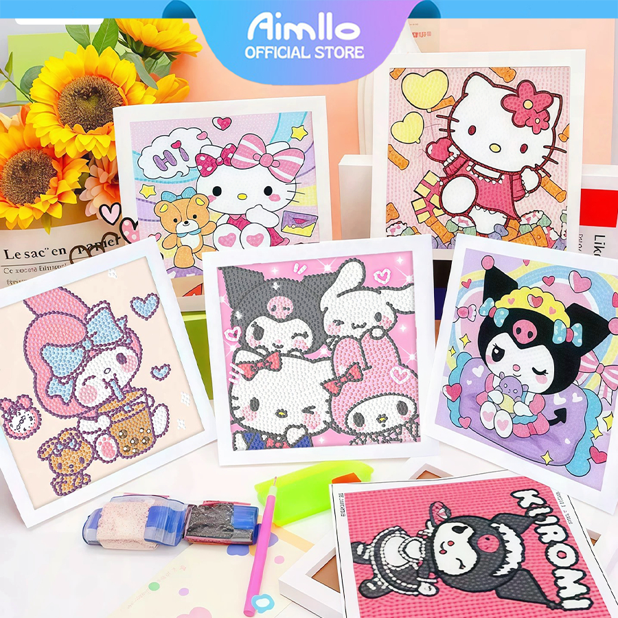 ครอสติสคริสตัล diamond painting DIY ของน่ารัก ภาพติดเพชรพร้อมกรอบรูป ขนาด 18*23cm จิตรกรรม สำหรับเด็ก ของขวัญเด็ก ของเล่นเด็ก การทำสมาธิ